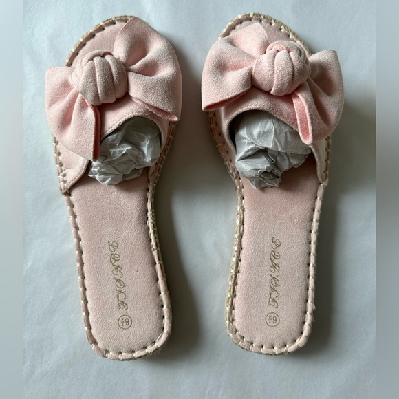 Fisace espadrilles pink bow slip on sandals summer Size 6.5 never worn - Picture 12 of 12